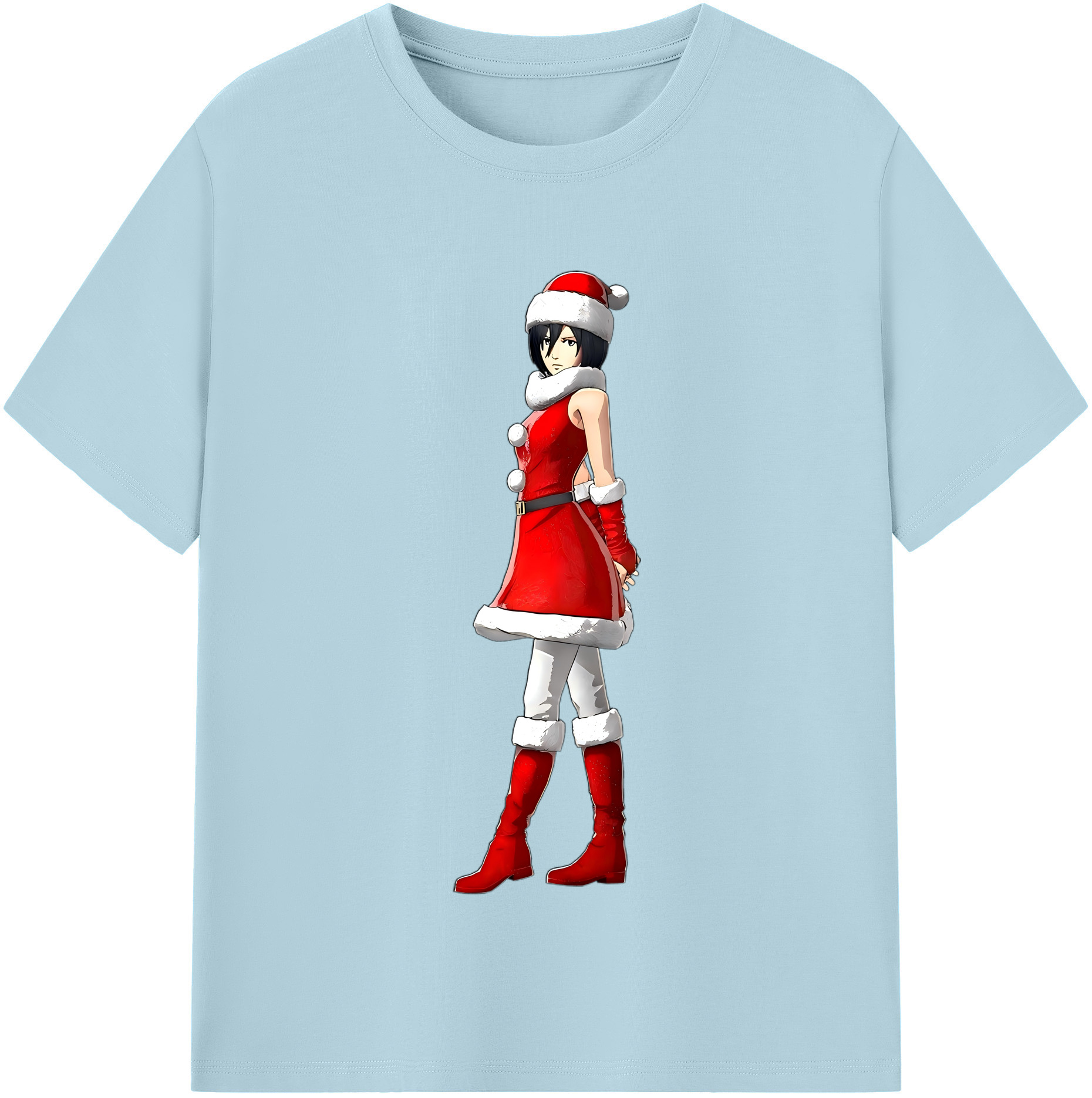 （画像用） 進撃の巨人 ミカサ·アッカーマン Attack on Titan Mikasa Ackerman 綿100％半袖Tシャツ（フロントプリント）